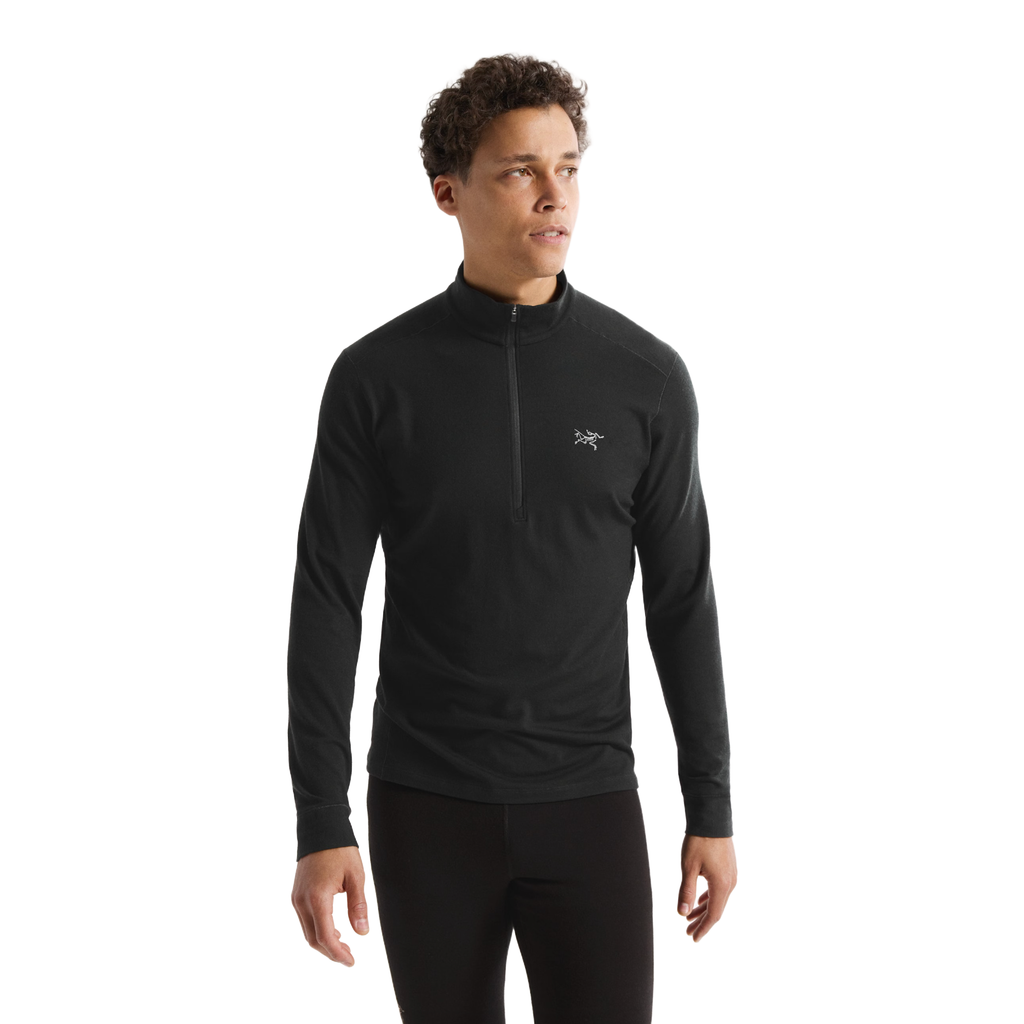 Arc'teryx Men's Rho Merino Wool Zip Neck in Black