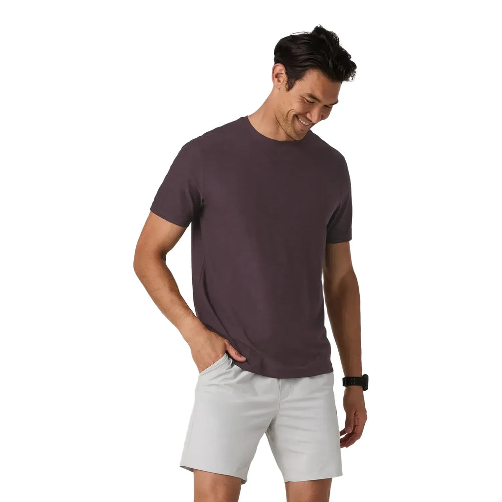 Vuori Men's Strato Tech Tee in Raisin Heather