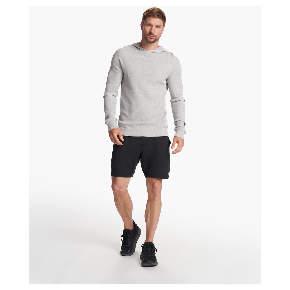 Vuori Men's Waffle Hoodie in Light Heather Grey