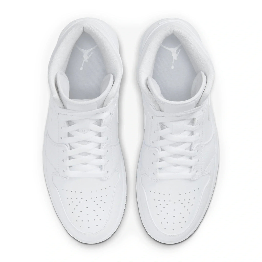 Air Jordan 1 Mid Triple White Sneakers