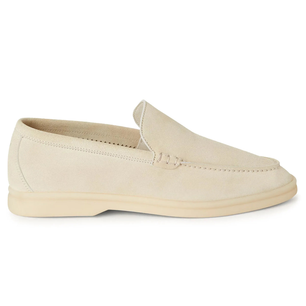 Loro Piana Summer Walk Suede Nougat Loafers - Beige