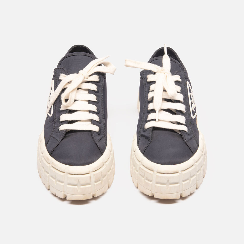 Prada Navy Nylon Platform Sneaker